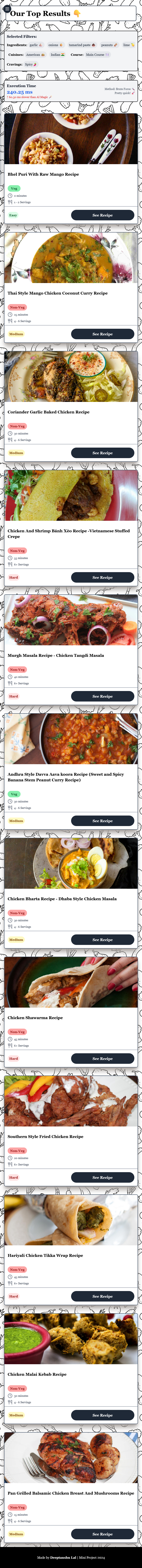 RecipeSense: ML based Recipe Recommender screenshot 6
